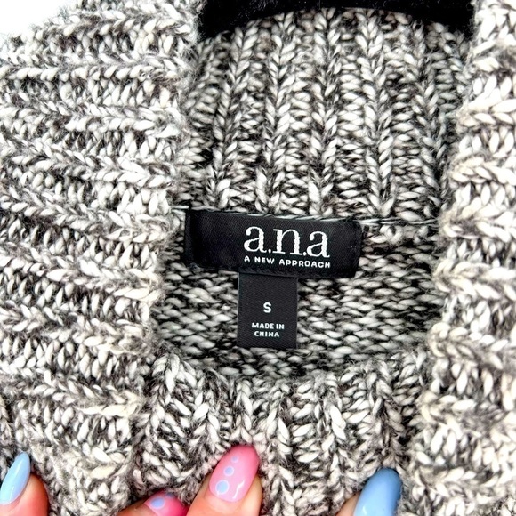 a.n.a Womens Sweater Gray Pullover Long Sleeve Knit Turtleneck Hi-Low Hem Size S - Picture 8 of 11